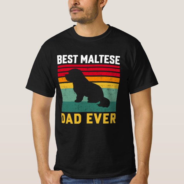 Camiseta Melhor Pai Maltês de sempre, Pai de Cachorro Maltê (Frente)