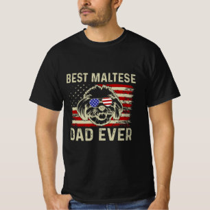 Camiseta Melhor Pai Maltês de sempre: Patriotic USA maltês