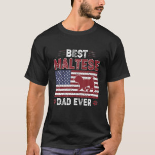 Camiseta Melhor Pai MALTESANA De Pai De Bandeira Americana