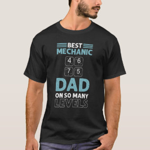 Camiseta Melhor Pai Mecânico Em Tantos Níveis Elevador