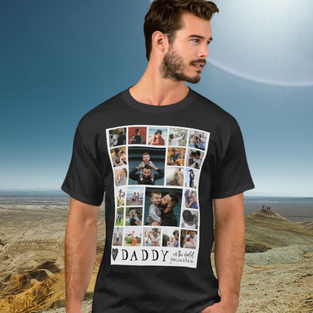 Camiseta Melhor Pai Moderno Na Colagem Mundial De Fotos (Criador carregado)