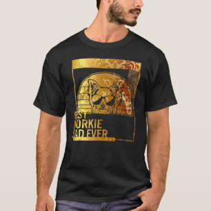 Camiseta Melhor Pai Morkie Nunca pai de cachorro para homen
