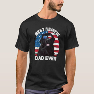 Camiseta Melhor Pai Novo Em 4 De Julho Cão Da Terra Nova
