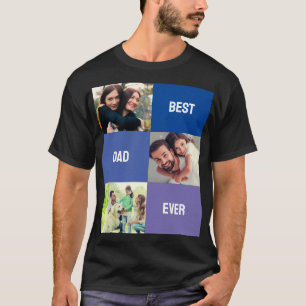Camiseta Melhor Pai Nunca Colagem de fotos do Dia de os p