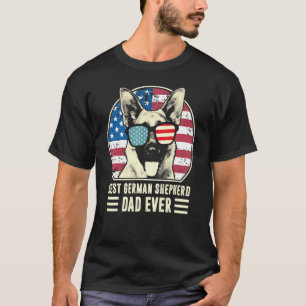 Camiseta Melhor Pai Pastor Alemão Americano Bandeira E Pai