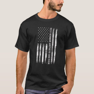 Camiseta Melhor Pai Pastor Alemão Cachorro Bandeira America
