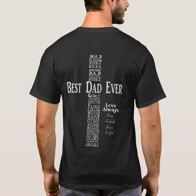 Camiseta Melhor Pai Personalizado De Alguma Vez, Presente D (Verso)