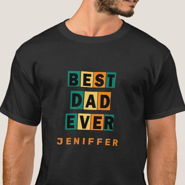 Camiseta Melhor Pai Personalizado Texto sempre colorido (Criador carregado)