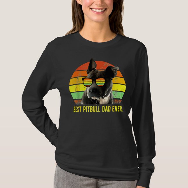 Camiseta Melhor Pai Pitbull De Todos Os Bons Porcos Retro S (Frente)