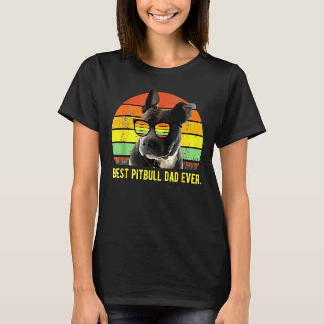 Camiseta Melhor Pai Pitbull De Todos Os Bons Porcos Retro S (Frente)