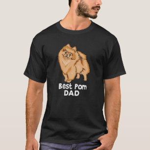 Camiseta Melhor Pai Pom Pomeraniano De Laranja