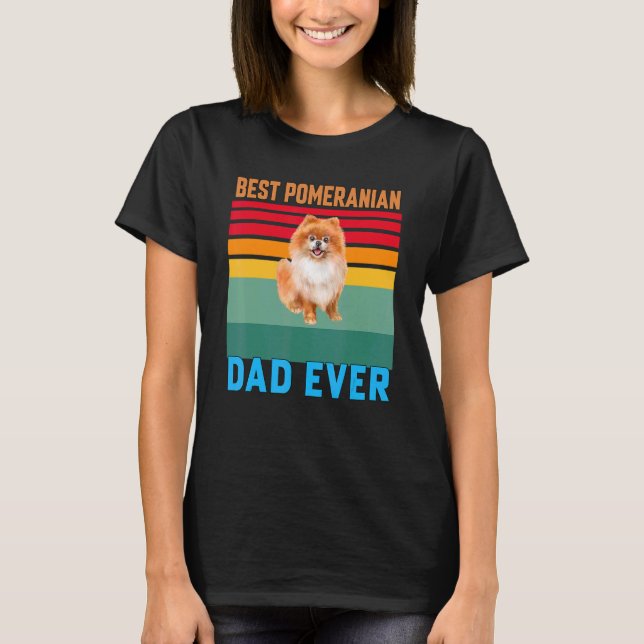 Camiseta Melhor Pai Pomeraniano de Pet Proprietário de Cães (Frente)