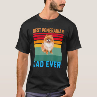 Camiseta Melhor Pai Pomeraniano de Pet Proprietário de Cães