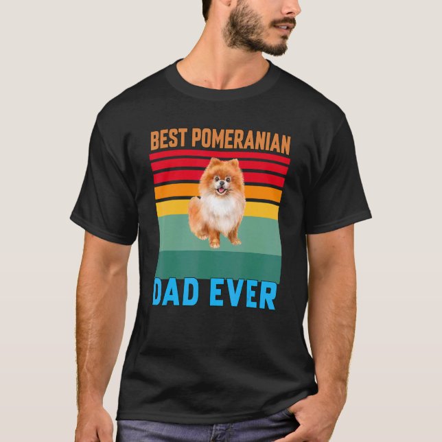 Camiseta Melhor Pai Pomeraniano de Pet Proprietário de Cães (Frente)