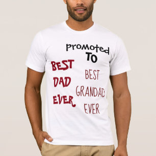 Camiseta Melhor Pai promovido para o melhor vovô, branco Le
