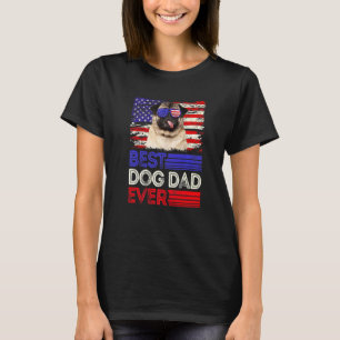 Camiseta Melhor Pai Pug Americano Bandeira Americana Patrió