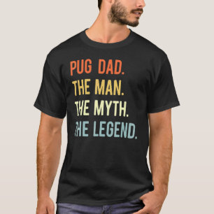 Camiseta Melhor Pai Pug Cachorro Animal Fofo Homem Mito Len