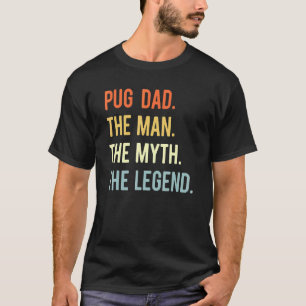 Camiseta Melhor Pai Pug Cão Animal Homem Fofo Mito Lenda
