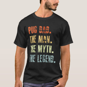 Camiseta Melhor Pai Pug Com Cão Animal Homem Fofo Mito