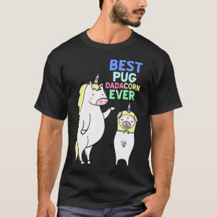Camiseta Melhor Pai Pug De Dadacorn Engraçado