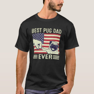 Camiseta Melhor Pai Pug de Sempre Pug Cão Homens Pai Bandei