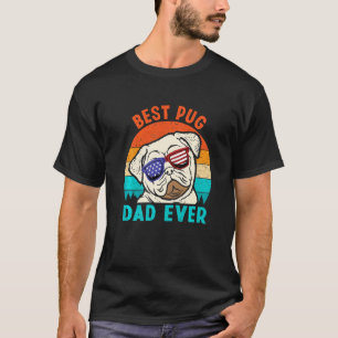 Camiseta Melhor Pai Pug de Todos os Tempos Ama Cachorrinhos