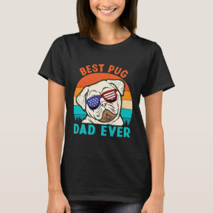 Camiseta Melhor Pai Pug de Todos os Tempos Ama Cachorrinhos