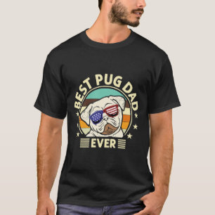 Camiseta Melhor Pai Pug de Todos os Tempos Ama Cachorrinhos
