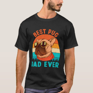 Camiseta Melhor Pai Pug de Todos os Tempos Ama Cachorrinhos