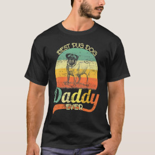 Camiseta Melhor Pai Pug de Todos os Tempos Bandeira America