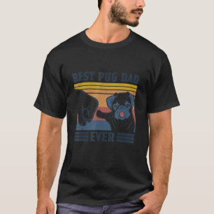 Camiseta Melhor Pai Pug de Todos os Tempos Bombeando o Punh