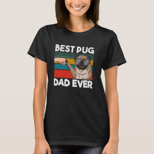 Camiseta Melhor Pai Pug de Todos os Tempos Pai de Cachorro