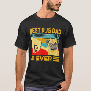 Camiseta Melhor Pai Pug de Todos os Tempos Retro Vintage Cl