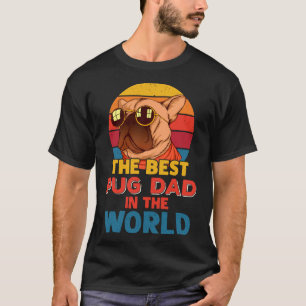 Camiseta Melhor Pai Pug do Mundo Ama Cachorrinhos Pug Fofo 