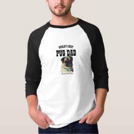 Camiseta Melhor PAI PUG do Mundo - Dog Padre Ilustrated Gif