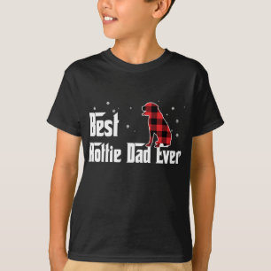 Camiseta Melhor Pai Rottie De Natal De Xadrez Vermelha Para