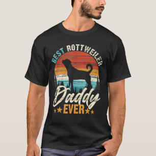 Camiseta Melhor Pai Rottweiler Alguma Vez com Imagem Retroa