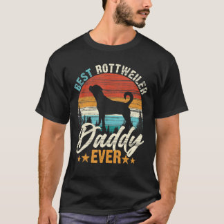 Camiseta Melhor Pai Rottweiler Alguma Vez com Imagem Retroa