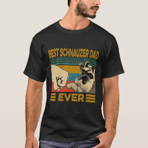 Camiseta Melhor Pai Schnauzer Alguma Vez Retrô Dia dos Pai