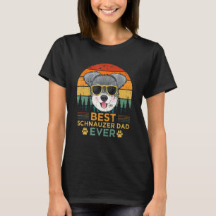 Camiseta Melhor Pai Schnauzer de Estilo Retro de Mens