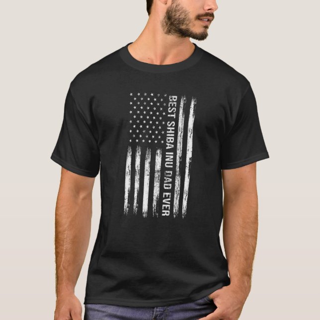 Camiseta Melhor Pai Shiba Inu Nunca Cachorro Patriota Ameri (Frente)