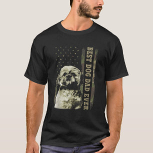 Camiseta Melhor Pai Shih Tzu Nunca Pai De Bandeira American