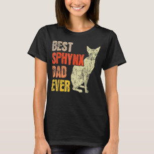 Camiseta Melhor Pai Sphynx Alguma Vez Kitten Pet Owner Vint