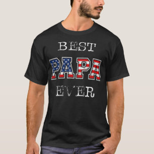 Camiseta Melhor Papa Alguma Vez Dotado Patriótico dos EUA B