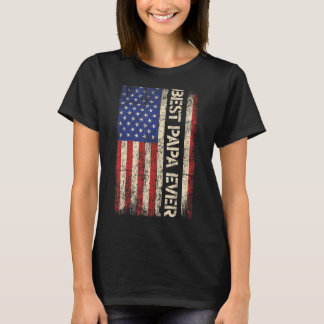 Camiseta Melhor Papa Alguma Vez Presente de Bandeira Americ