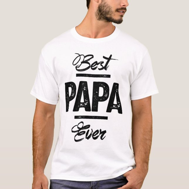 Camiseta Melhor Papá De Dia de os pais Engraçado. (Frente)