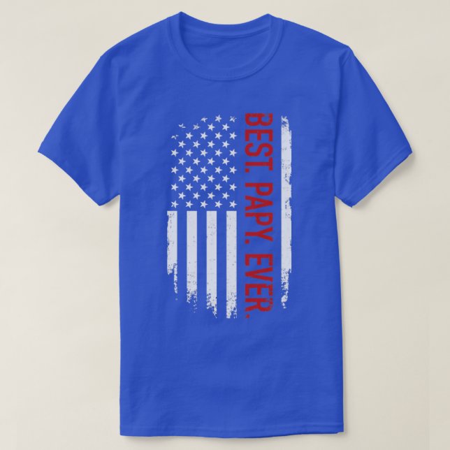 Camiseta Melhor papá de todos os tempos com a bandeira amer (Frente do Design)