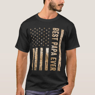 Camiseta Melhor Papa Nunca Bandeira Americana - Dia de os p