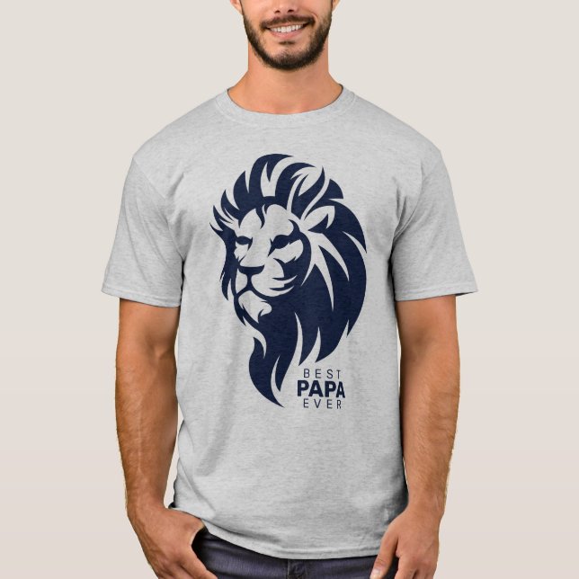Camiseta Melhor Papa Nunca, Leão, Dia de os pais T-Shirt (Frente)