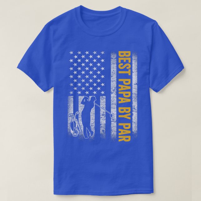 Camiseta Melhor Papa por Par American Flag Pai (Frente do Design)